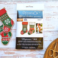 Small Embroidery Kit On Wood | Nordic Christmas Stocking | Packaging With Product