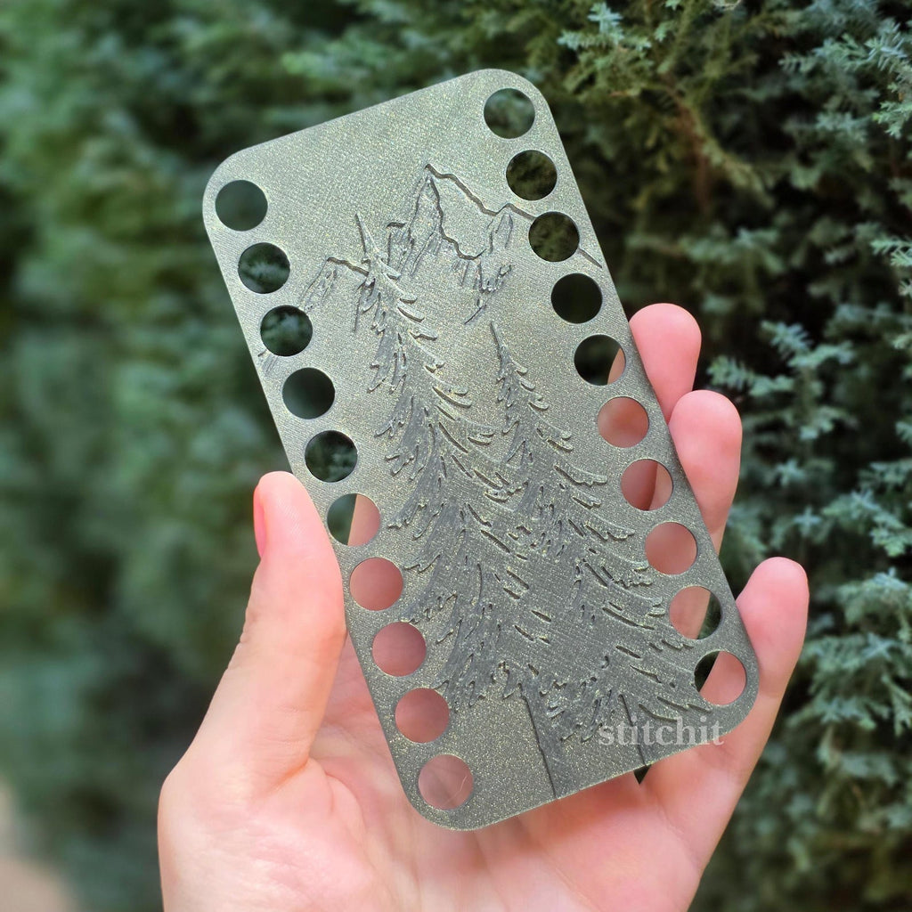 Thread Organizer 3D Printed | Embroidery & Cross Stitch Floss Holder, Mountain Pine Forest Design