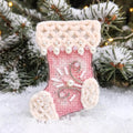 Modern Embroidery Kit On Plastic | Pink Christmas Stocking | Product Preview
