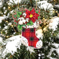 Small Embroidery Kit On Plastic | Christmas Stocking | Product Preview On Christmas Tree