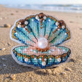 Shell Pearl Bead Cross Stitch Kit on Flexible Plastic | Ocean Embroidery Kit