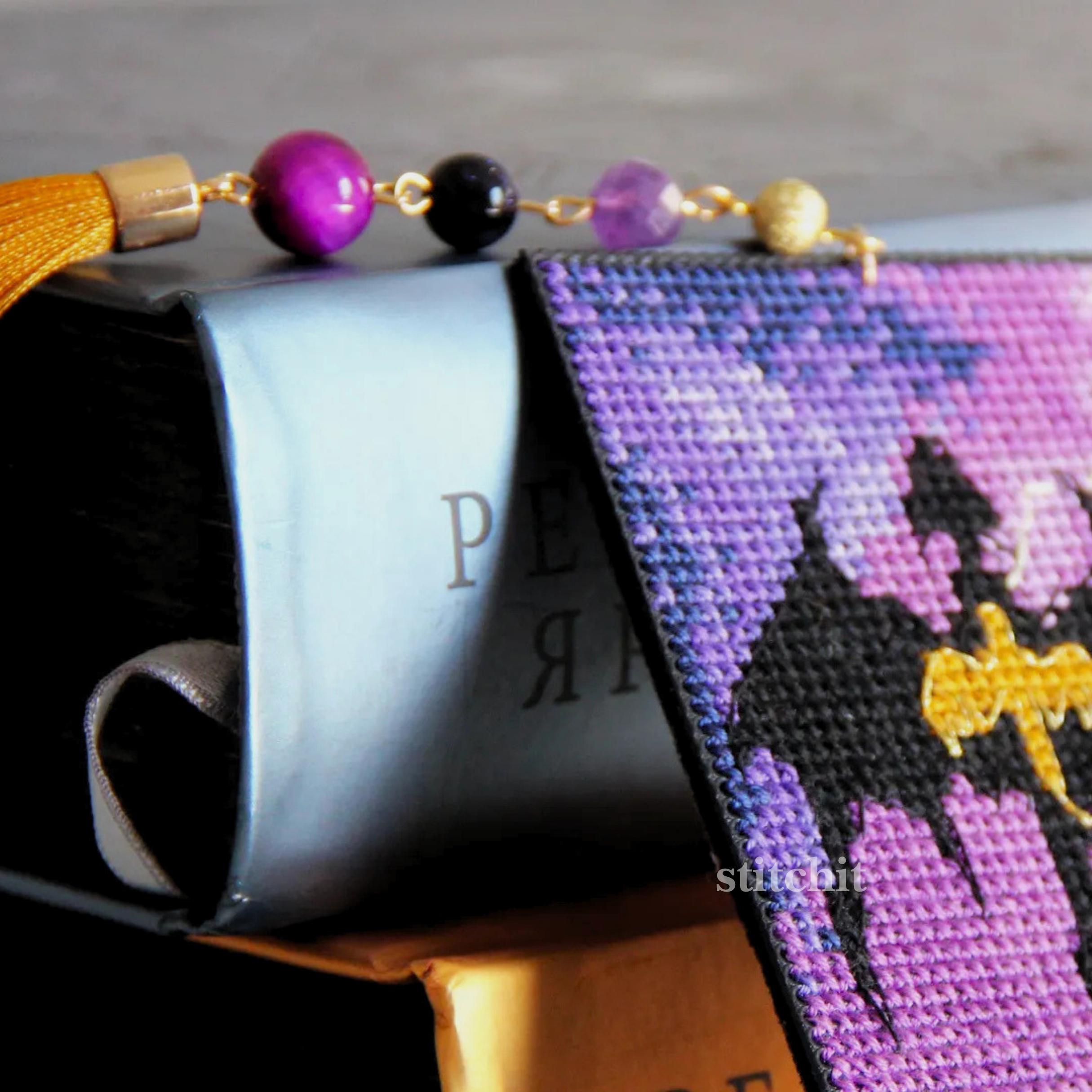 Dragons Bookmark Cross Stitch Kit | Fantasy Book Lover Romantasy Embroidery Kit