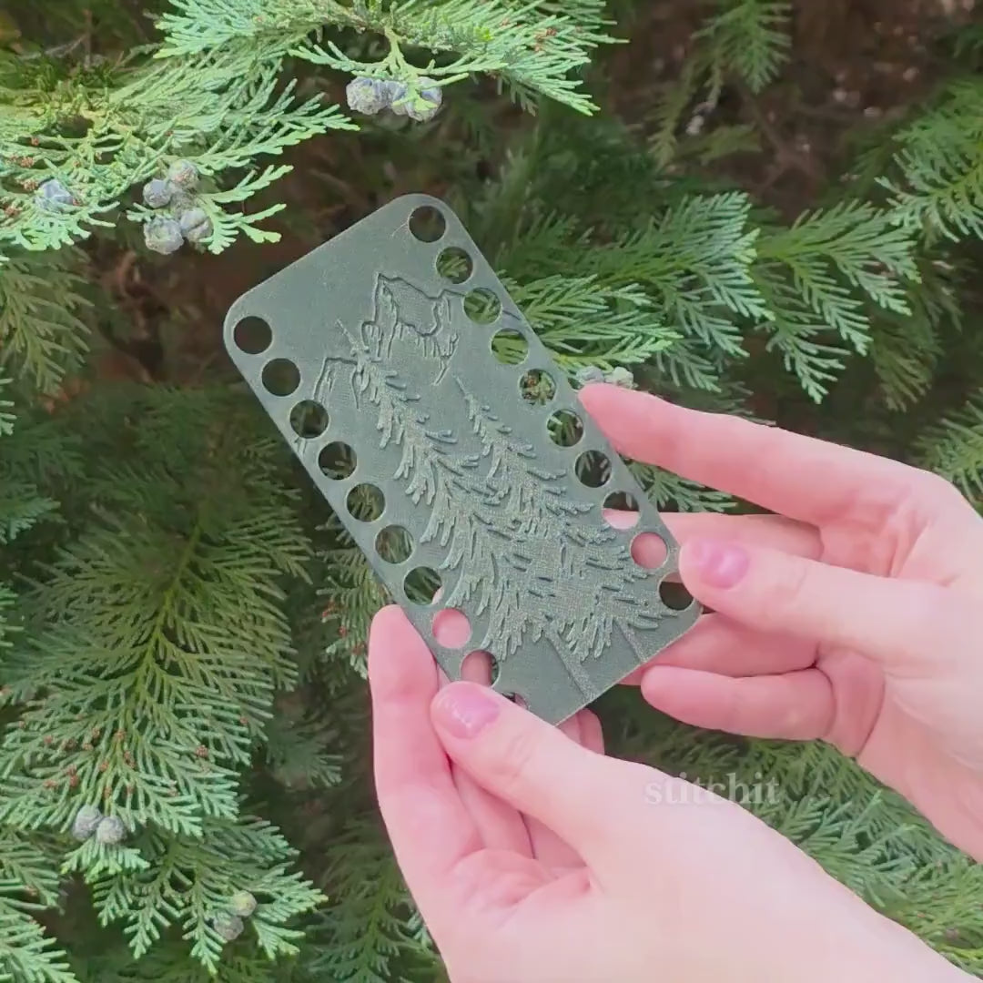 Thread Organizer 3D Printed | Embroidery & Cross Stitch Floss Holder, Mountain Pine Forest Design
